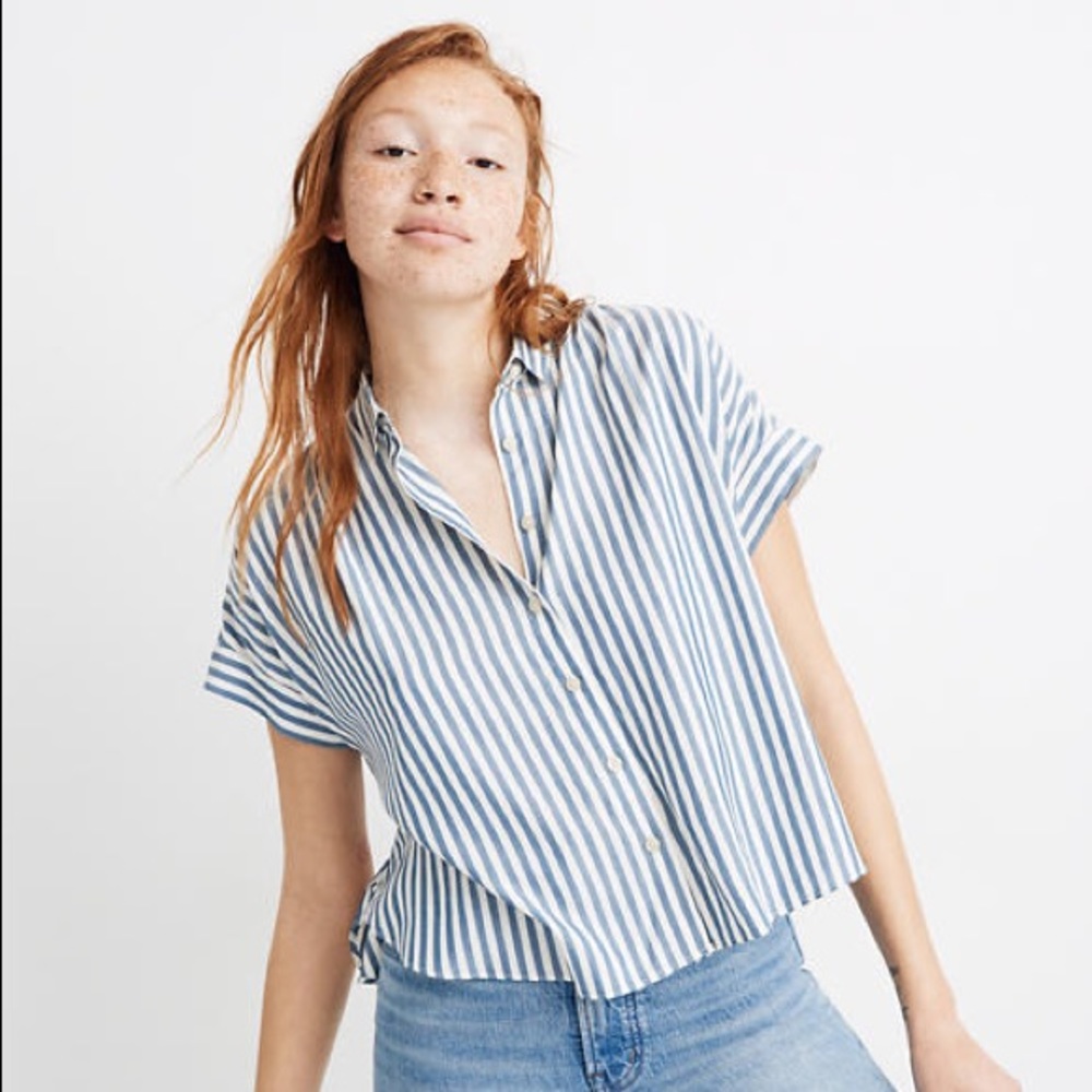 Madewell NWT Hilltop Shirt in Savin Stripe Medium
